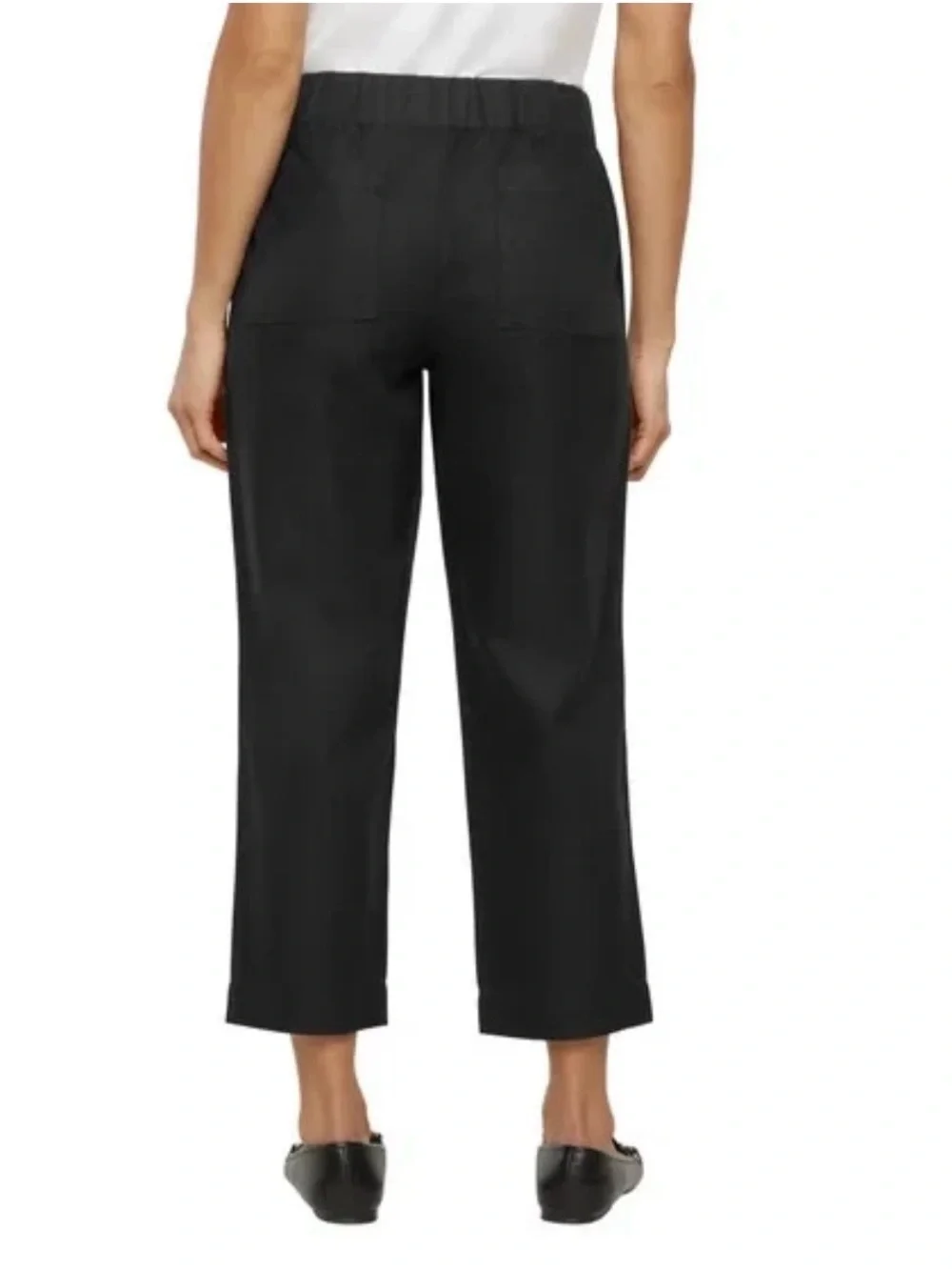 New Banana Republic Women’s Black Elastic-Waist Tapered Crop Pull-On Pants XXL